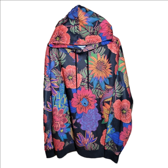 Le 31 Par Simons XL floral Koi fish bright tropical statement hoodie oversized - Picture 1 of 7